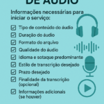Eu vou transcrever o seu áudio em texto em até 24h