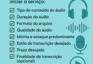 Eu vou transcrever o seu áudio em texto em até 24h