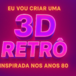 Eu vou criar uma introdução 3D retrô inspirada nos anos 80
