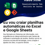 Eu vou criar planilhas automáticas no Excel e Google Sheets