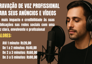 Eu vou colocar voz nos seus anúncios para as redes sociais.