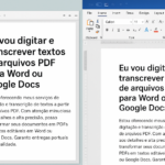 Eu vou digitar e transcrever textos de arquivos PDF para Wor...