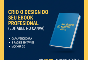Eu vou Criar o Design Capa + Miolo do seu Ebook Profissional