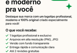 Eu vou fazer um logotipo profissional e moderno pra você