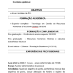 Eu vou revisar seu currículo profissional.