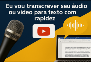 Eu vou transcrever seu áudio ou vídeo para texto com rapidez...