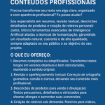Eu vou fazer serviços de copywriting, resumo e criação