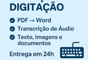 Eu vou Digitar qualquer texto: áudios, imagens ou PDF.