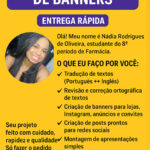 Eu vou Criar Banners e Artes + Tradução de Textos.