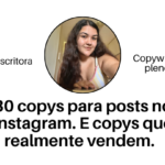 Eu vou fazer 30 copys p/ posts. Conteúdo de 1 mês que vende.