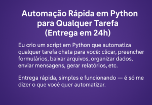 Eu vou fazer Automação Rápida em Python para Qualquer Tarefa