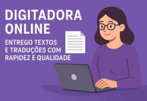 Eu vou digitar seu texto com rapidez e organização.