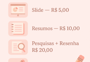 Eu vou Te fazer slides, pesquisas e trabalhos escolares