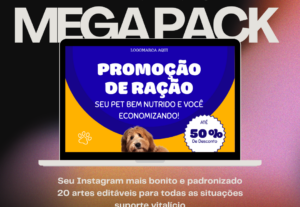 Eu vou fazer Mega Pack artes editáveis para pet shop