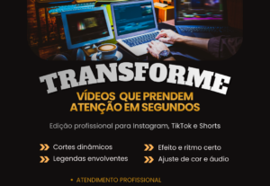 Eu vou fazer suas Edições de Vídeos para Instagram e TikTok.