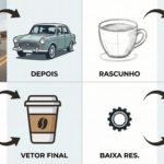 Eu vou vetorizar, redesenhar ou converter seu logo.