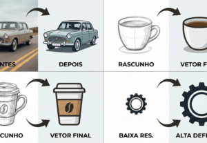 Eu vou vetorizar, redesenhar ou converter seu logo.