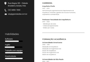 Eu vou fazer o melhor currículo personalizado.....