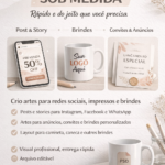 Eu vou criar artes para redes sociais, impressos e brindes