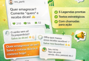 Eu vou criar legendas prontas para Instagram com CTA