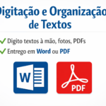 Eu vou fazer Digitação e organização de textos simples
