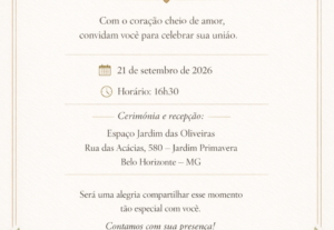 Eu vou criar convites em geral.