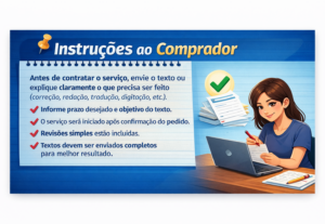 Eu vou fazer serviços de edição e escrita de textos.