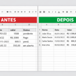 Eu vou digitar e organizar os seus dados em Excel ou Word