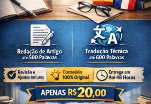 Eu vou fazer Redação, Revisão e Tradução com Entrega Hoje