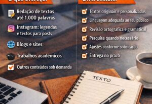 Eu vou redigir seu texto de até 1000 palavras com qualidade