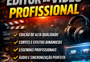 Eu vou Editar seus vídeos de forma profissional e criativa.