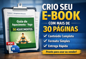 Eu vou criar seu e-book em PDF ou Word