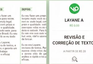 Eu vou fazer a revisão e correção do seu texto