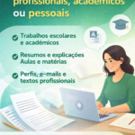 Eu vou criar textos profissionais, acadêmicos ou pessoais