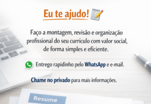 Eu vou criar seu currículo profissional e moderno pdf
