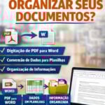 Eu vou fazer Digitação de documentos e Organização de Dados.