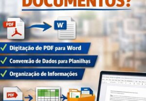 Eu vou fazer Digitação de documentos e Organização de Dados.