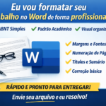 Eu vou formatar seu trabalho no Word de forma profissional