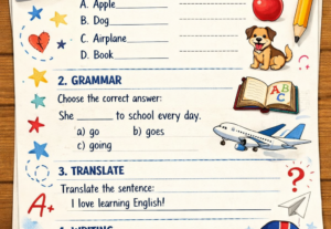 Eu vou confeccionar material didático/provas de inglês
