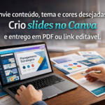 Eu vou fazer Criação de slides no Canva com design profissio...