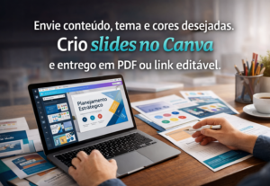 Eu vou fazer Criação de slides no Canva com design profissio...