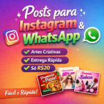 Eu vou fazer 5 posts simples para Instagram ou WhatsApp