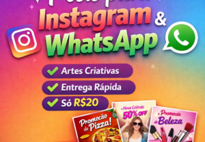 Eu vou fazer 5 posts simples para Instagram ou WhatsApp
