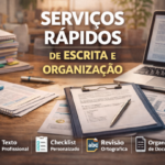 Eu vou fazer serviços rápidos de escrita e revisão