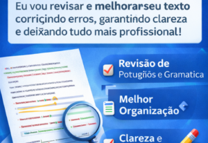 Eu vou revisar e melhorar seu texto profissionalmente
