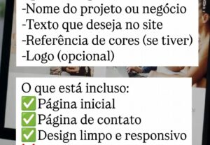 Eu vou criar um site simples e responsivo para seu negócio