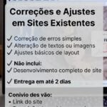 Eu vou fazer correções e ajustes em sites