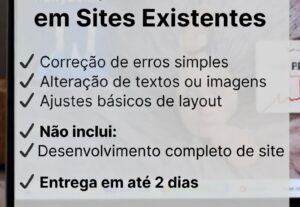 Eu vou fazer correções e ajustes em sites