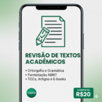 Eu vou Fazer revisão gramatical e formação ABNT do seu texto