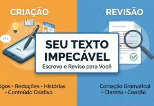 Eu vou criar textos pra você ou revisá-los.